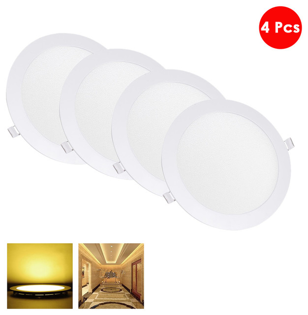 4 Pcs 18W 8" LED Recessed Panel Ceiling Down Light Ultra-thin 1480LM Warm White