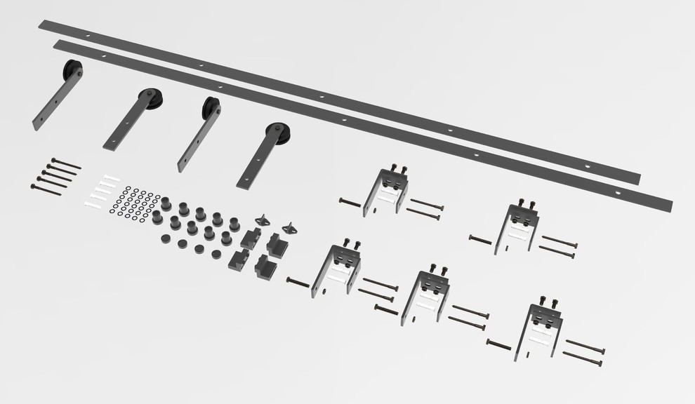 Sliding Barn Door Hardware Kit, Straight Design, 7FT Traditional