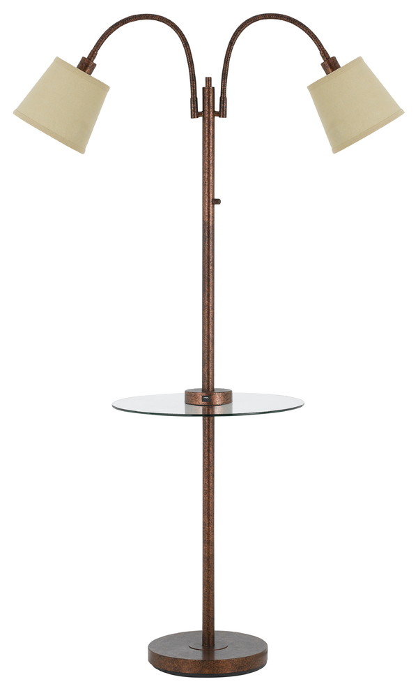 Gailmetal Double Gooseneck Floor Lamp With Tray Table and USB Charging