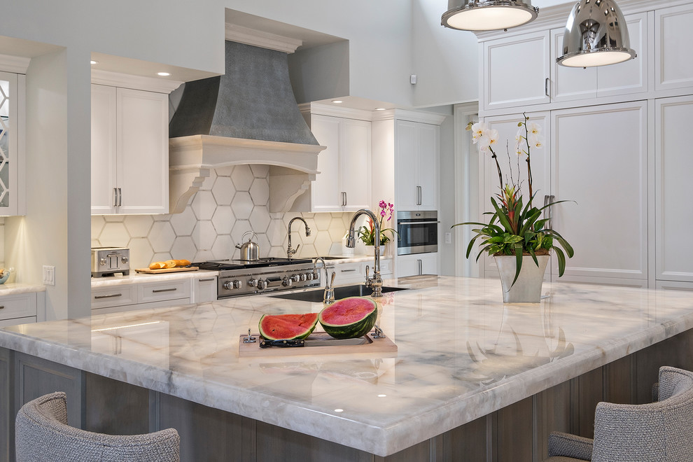 Cristallo Quartzite Kitchen Transitional Kitchen Miami By Spazio Marble And Granite