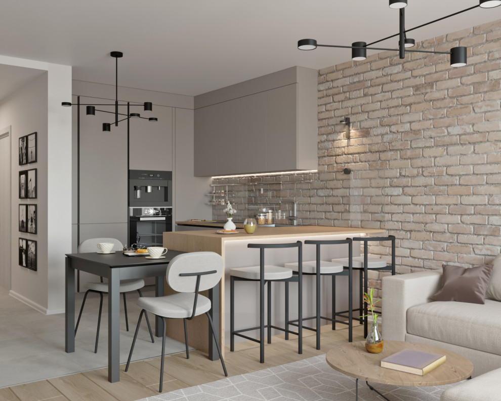 Кухня-гостиная в скандинавском стиле