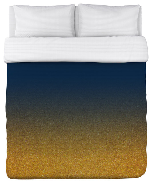 General Fade Navy Gold Duvet Cover, Blue White And Gold Duvet Cover