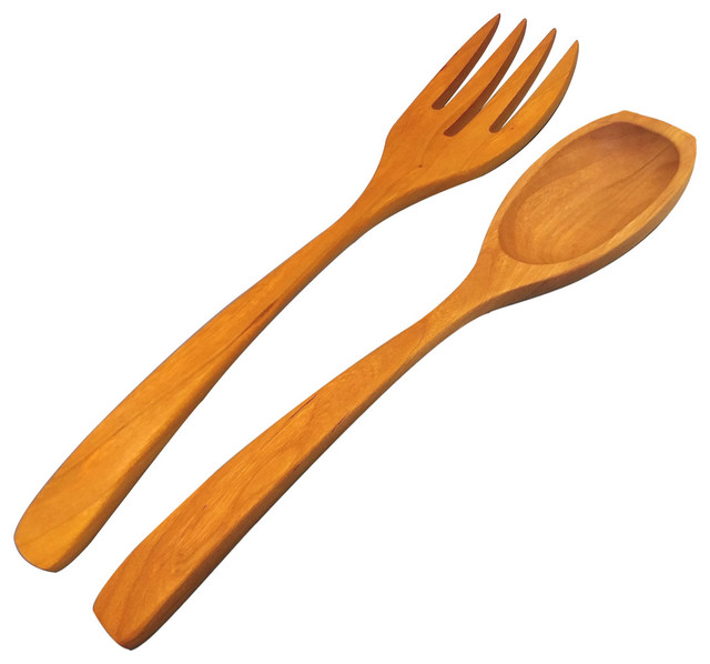 Wood Fork And Spoon Set 10 Handcrafted In Usa Transitional Wood Fork And Spoon Set 10 Handcrafted In Usa