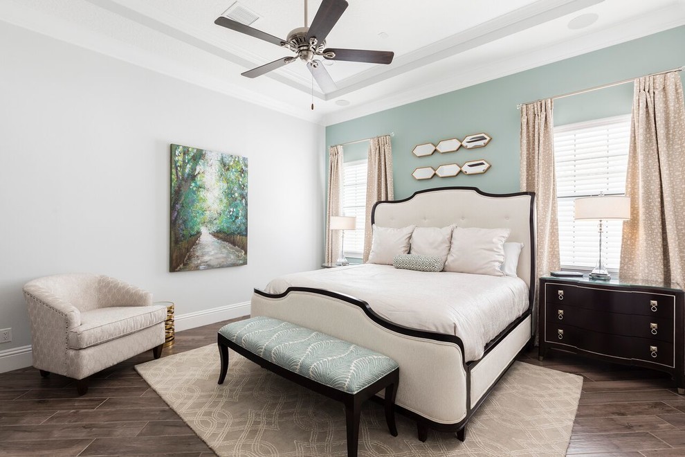Photo of a transitional bedroom in Orlando.