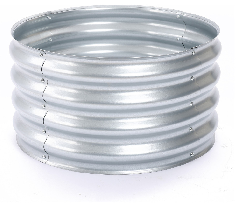 TBMLC 48" Round Galvanized Steel Fire Ring Pit For Backyard,Camping