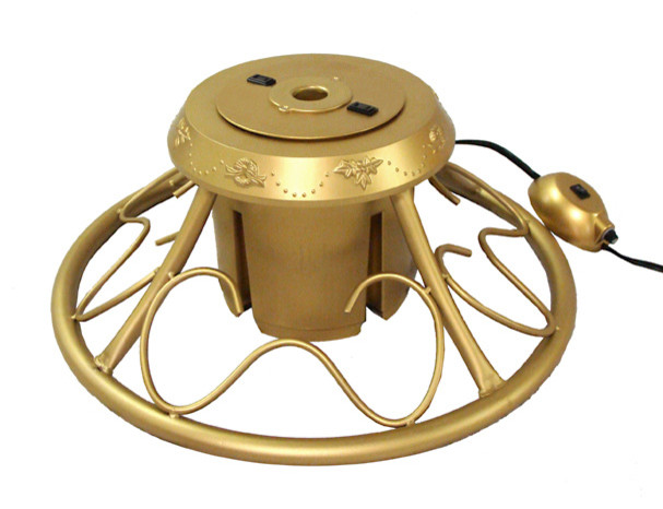 Heavy Duty Fancy Gold Metal Rotating Artificial Christmas Tree Stand