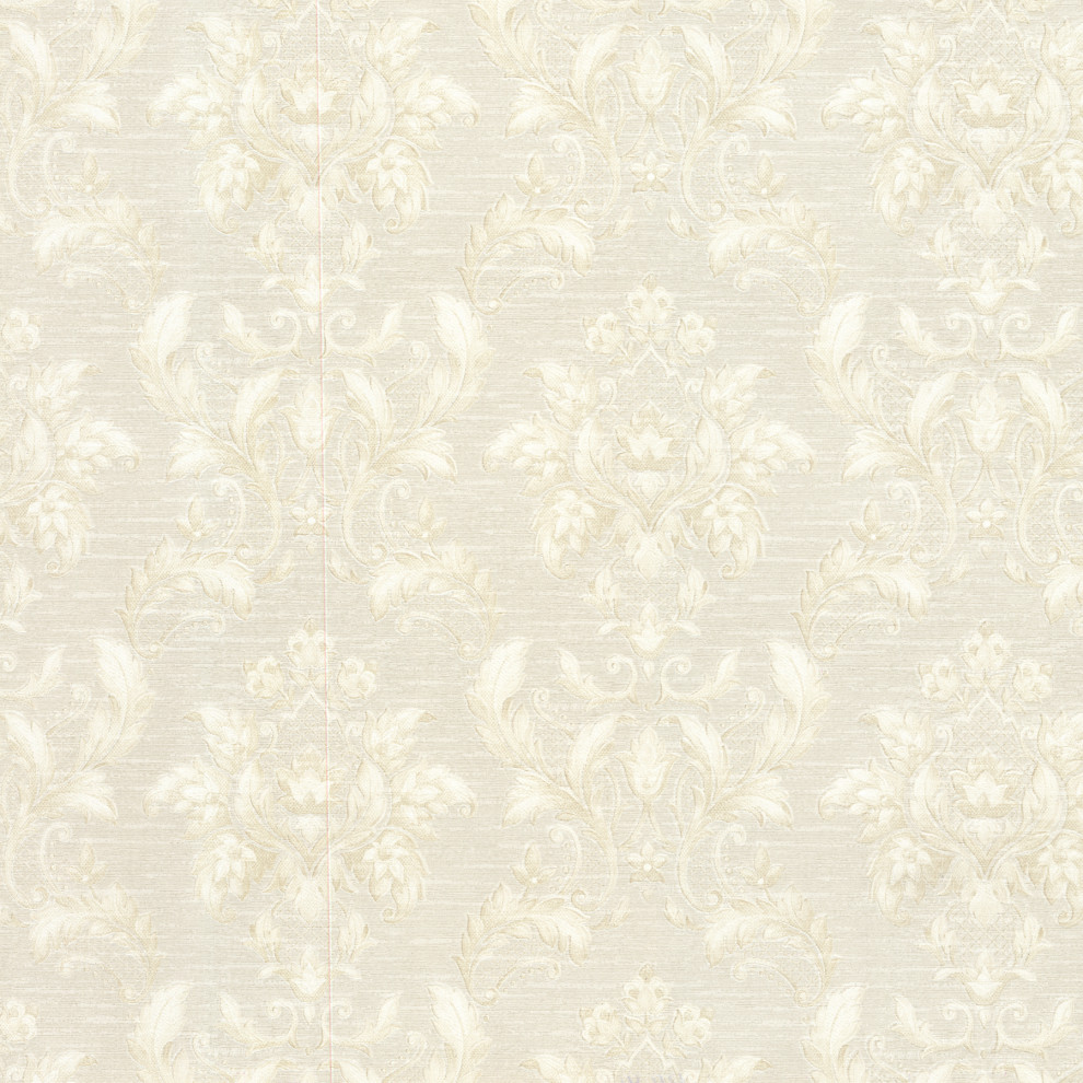 Estate Cream Damask Wallpaper, Sample - Traditional - Wallpaper - by  Brewster Home Fashions | Houzz