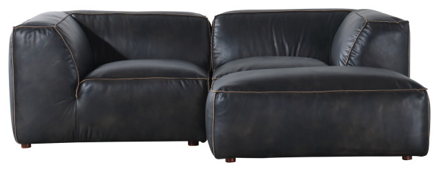 Leather Nook Modular Sectional Sofa 3pc, Classic Leather Phoenix Sectional Sofa