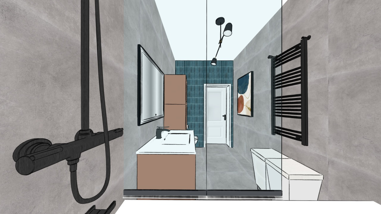 Интерьерные скетчи небольшого частного дома