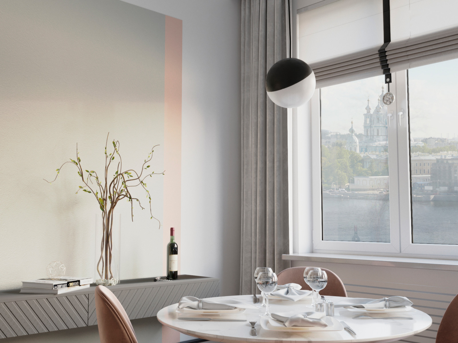 Дизайн-проект трехкомнатной квартиры в ЖК "Платинум"