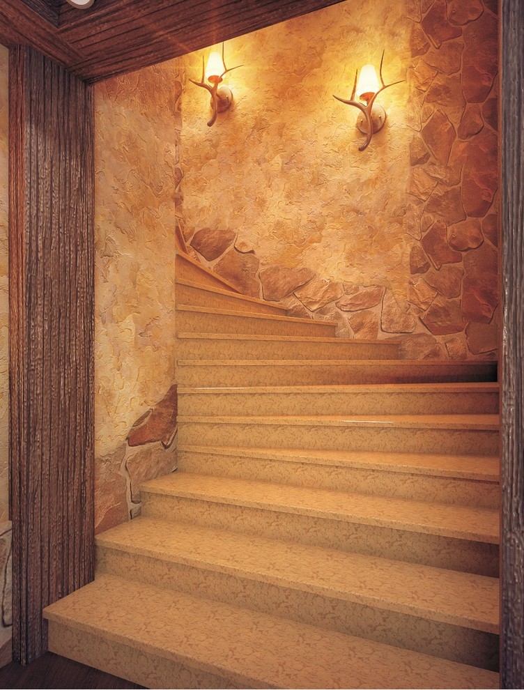 Холл комнаты отдыха и лестничный марш (Цокольный этаж)