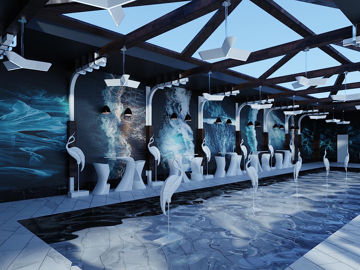 Дизайн проект интерьера бассейна