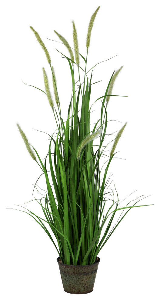 36" Potted Green Artificial Onion Grass Plant Modern Artificial