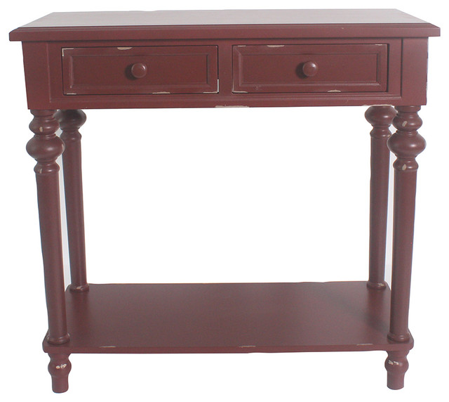 Shelton Accent End Table, 30 1/2" Tall, Red Traditional Side Tables