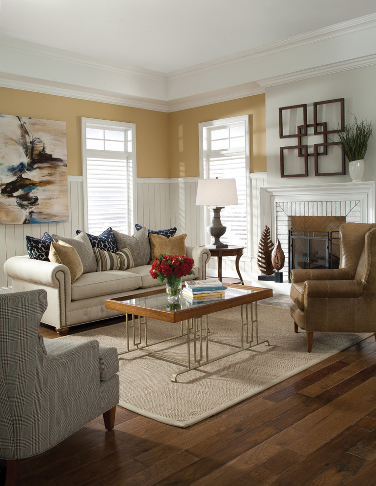 Design ideas for a contemporary living room in Charlotte.