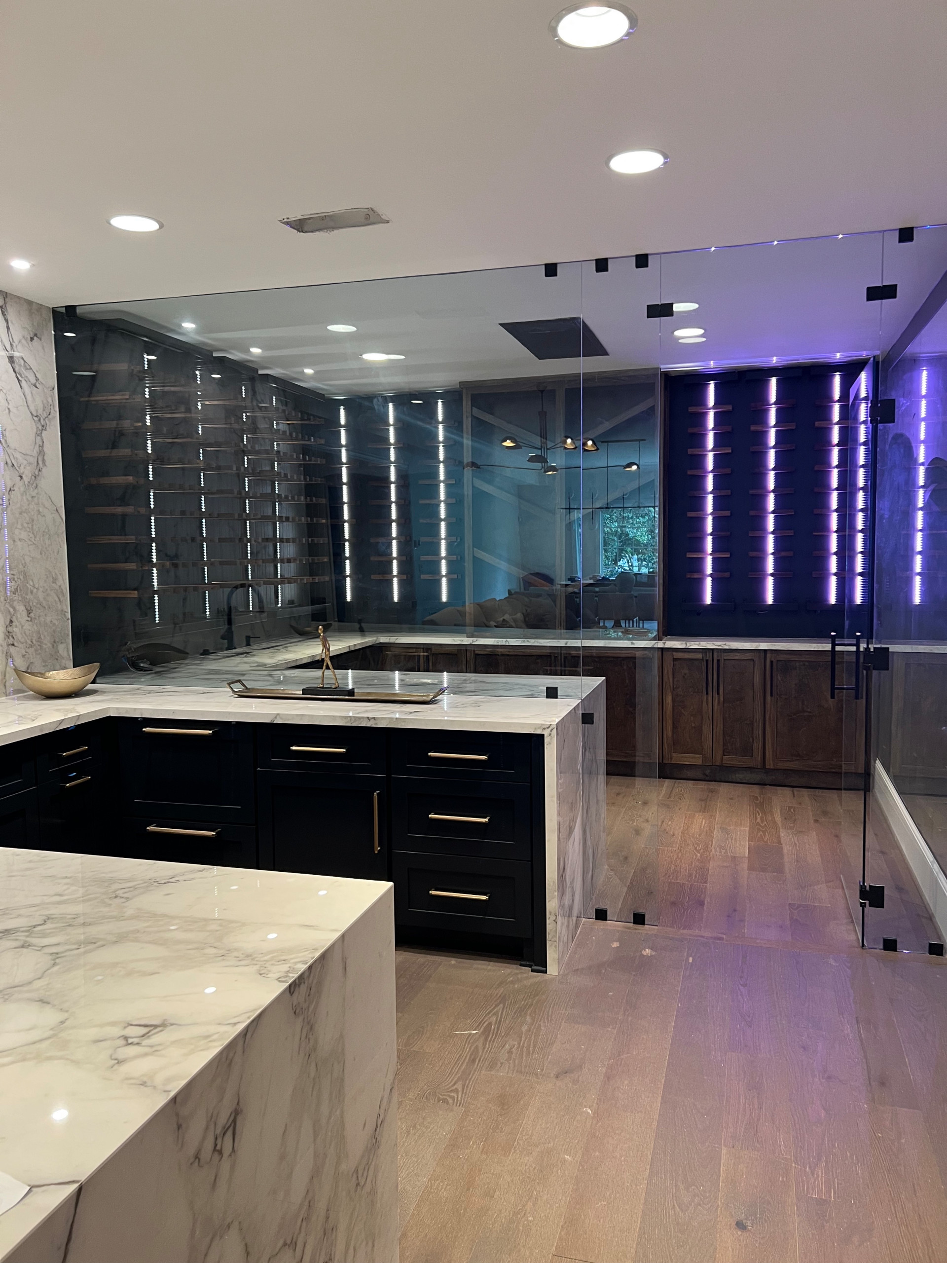 Kitchen bar wine cellar & entertainment TV