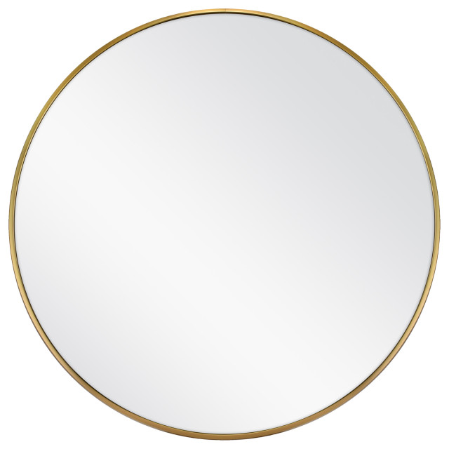 24 inch Gold Round Wall Mirror Circle Mirror for Bathroom with Metal