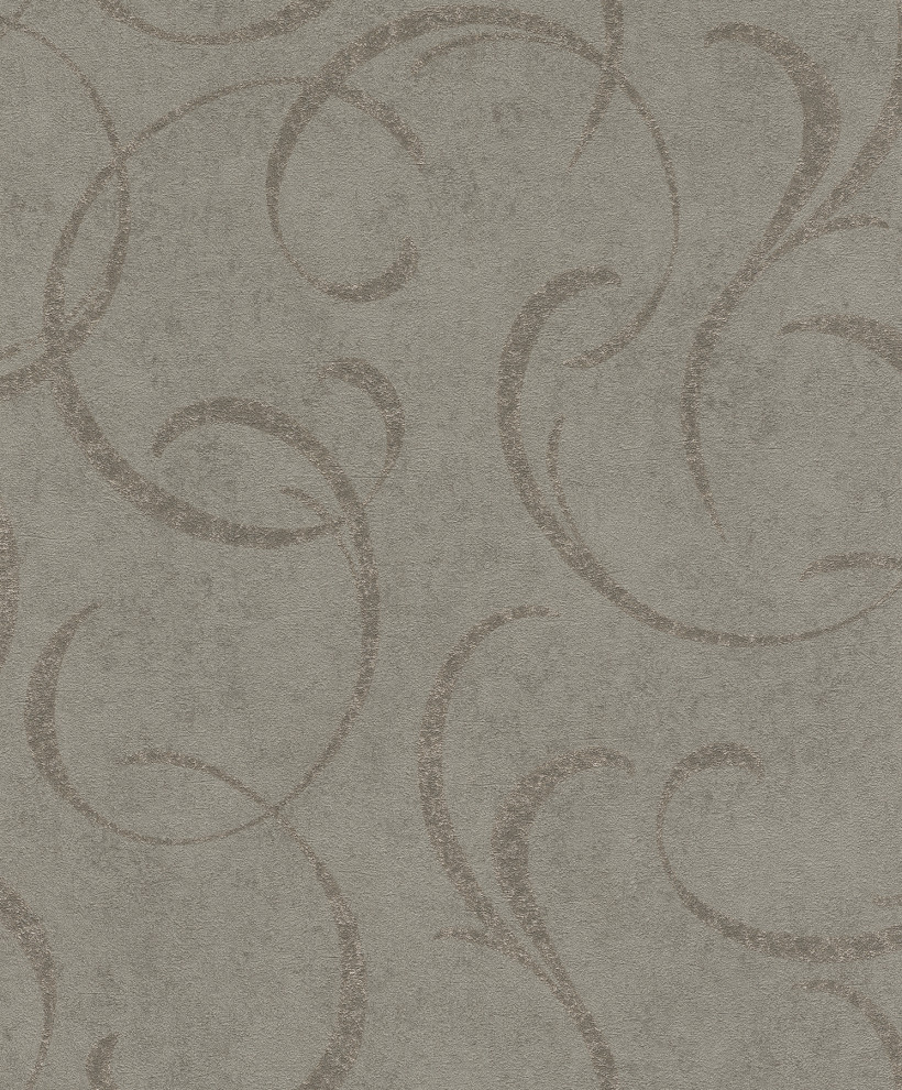 Lysander Taupe Scrolls Wallpaper Bolt