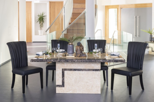 Cream and black dining table deals