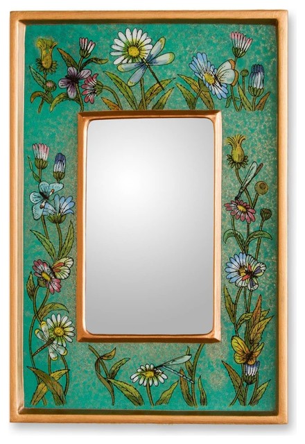 Turquoise Blossom NOVICA Glass Mosaic Wall Mirror