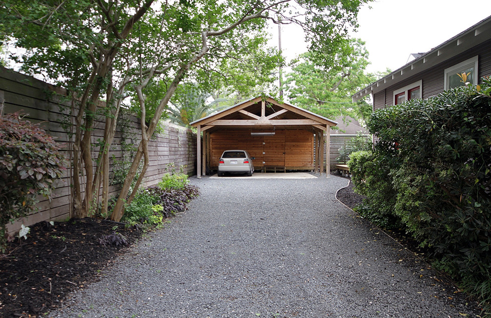 This is an example of a traditional carport in Houston.