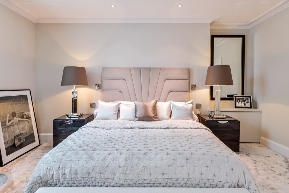 Contemporary bedroom in Cheshire.