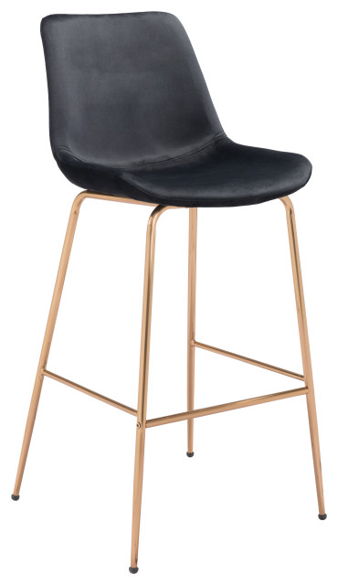 Tony Bar Chair Black & Gold - Midcentury - Bar Stools And Counter ...