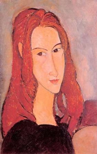 Portrait of Jeanne Hebuterne Poster Print by Amedeo Modigliani 24 x 48