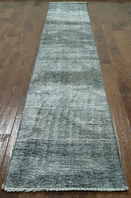 2x12 Runner Oriental Overdyed Rug Transitional Hall And Stair 2x12 Runner Oriental Overdyed Rug