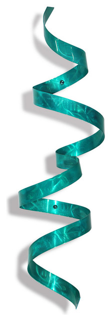 Abstract Metal Wall Sculpture Modern Decor Painted Accent Abstract Metal Wall Sculpture Modern Decor Painted Accent Teal Twist