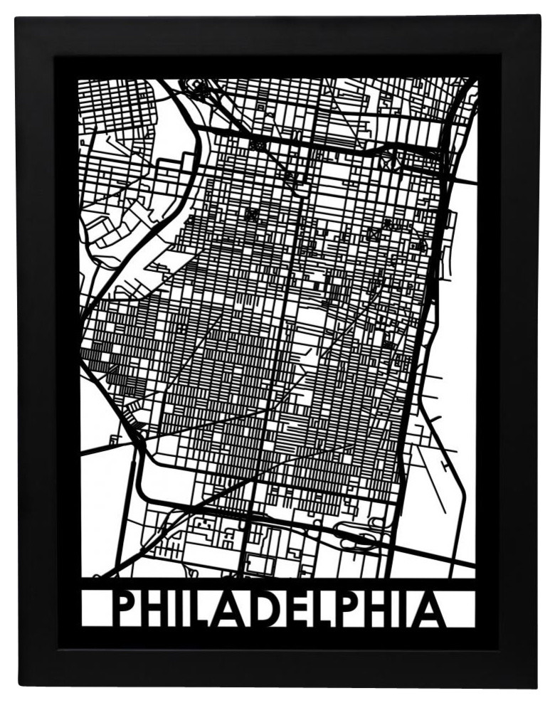 Philadelphia Street Map Contemporary Prints And Posters By Cut   Home Design 