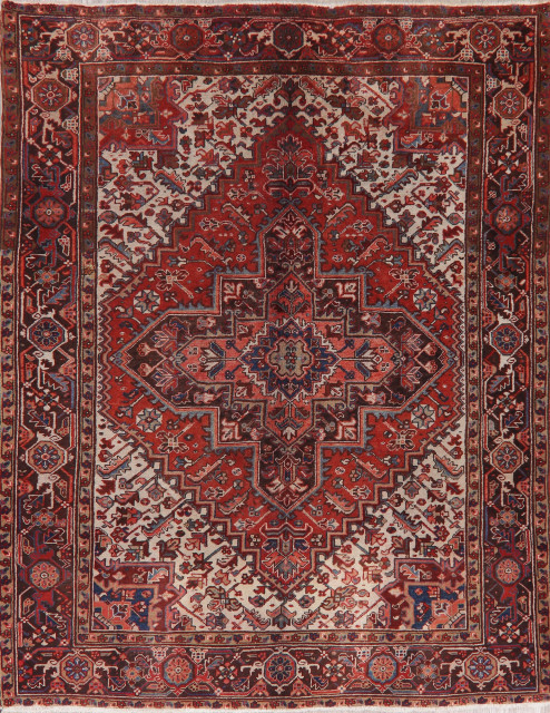 Consigned, Oriental Traditional Vintage Handmade Persian Area Rug, Red ...