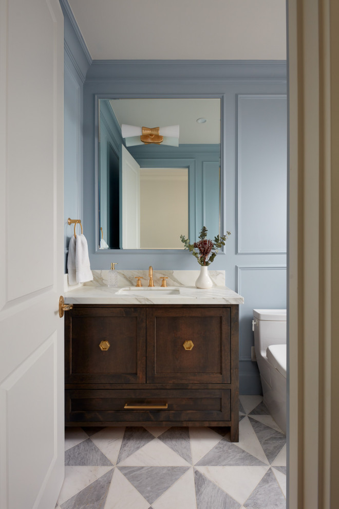 Powder room - transitional powder room idea in San Francisco