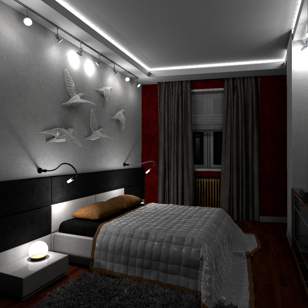 Спальня и ванная для молодой супружеской пары