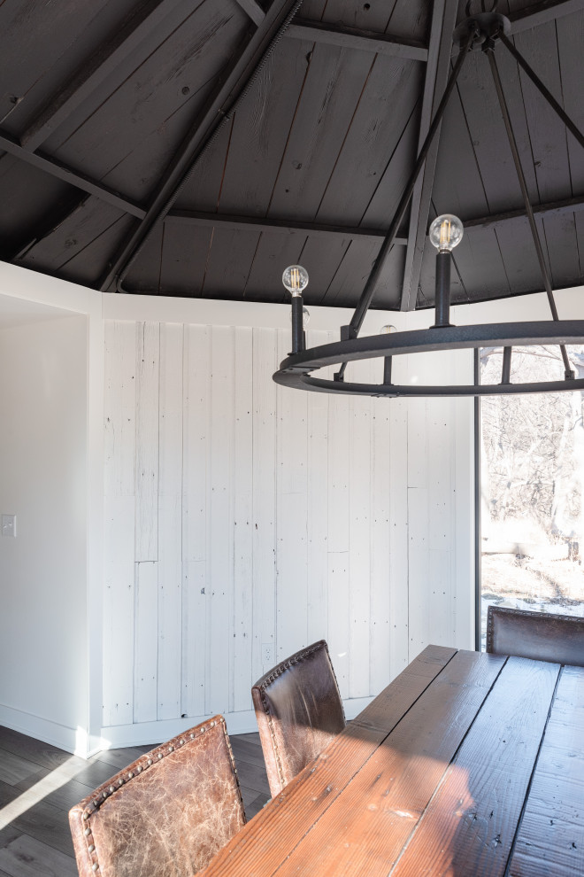 Transitional dining room photo in Omaha