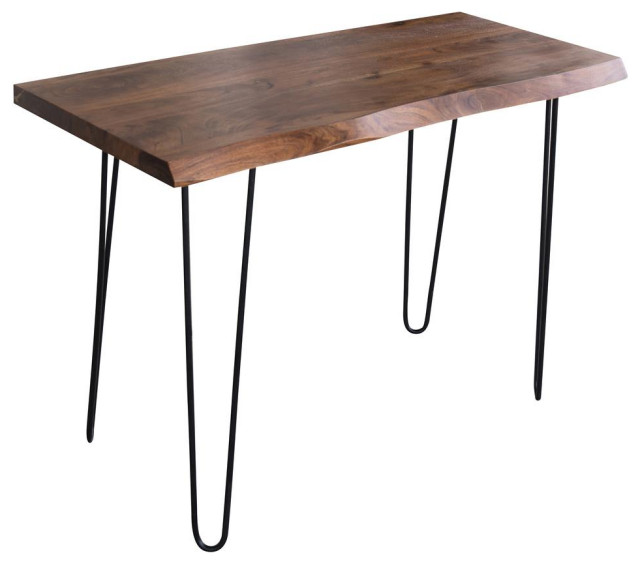 AmeriHome Acacia Wood Live Edge Desk with Cherry Stain Contemporary