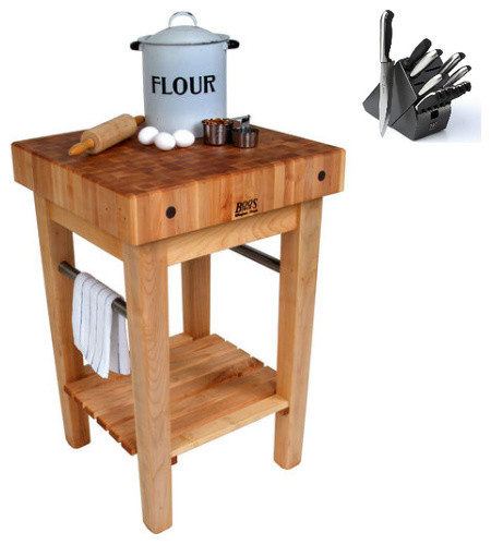 Kitchen Island John Boos john boos ppb2424 butcher block 24x24 and henckels 13piece knife Kitchen Island John Boos john boos ppb2424 butcher block 24x24 and henckels 13piece knife