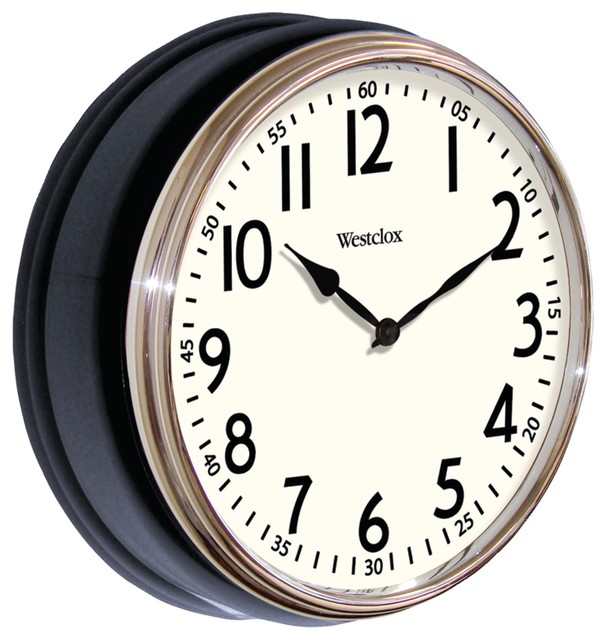 Westclox 12 Black Deep Wall Clock Reviews Houzz 12 Black Deep Wall Clock Transitional Clocks