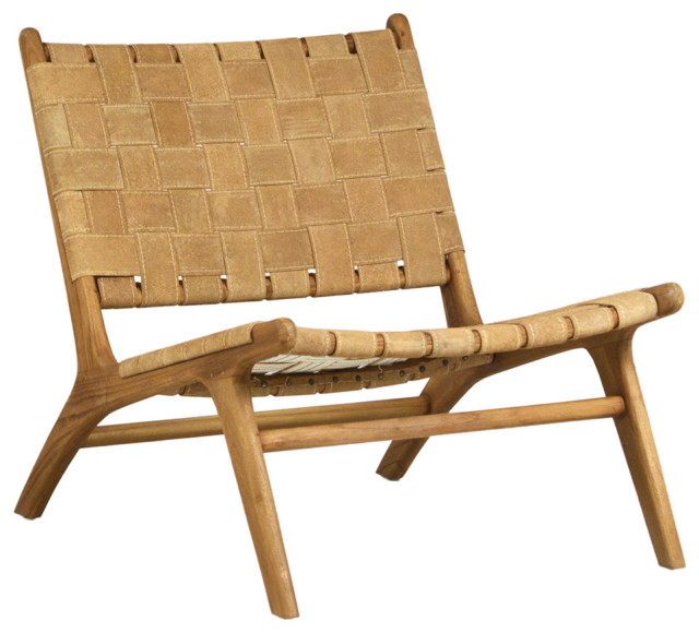 Suede Basket Strap Chair