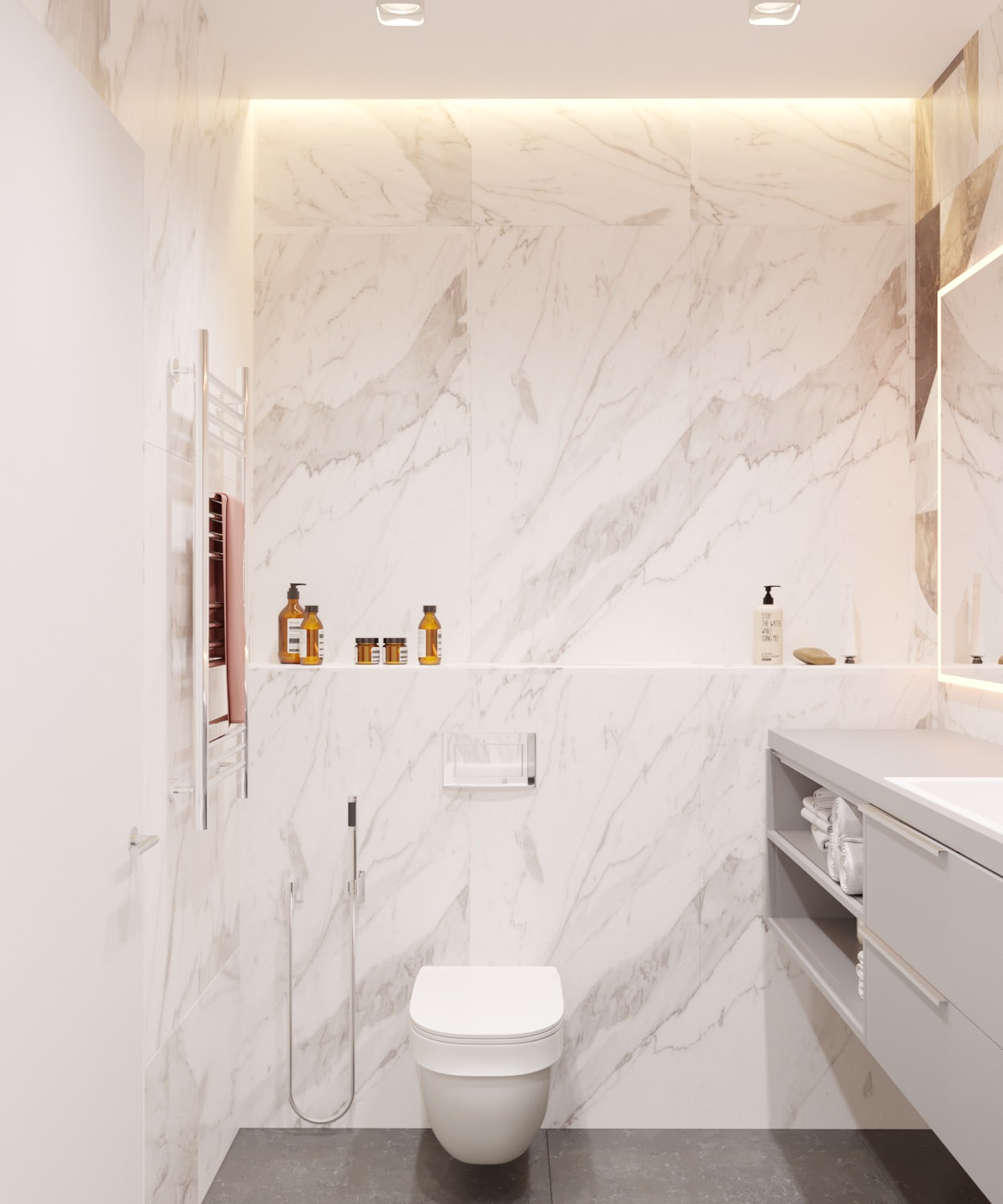 Квартира в минималистическом стиле 80 м^2 «ЖК Лазурные небеса» г.Казань