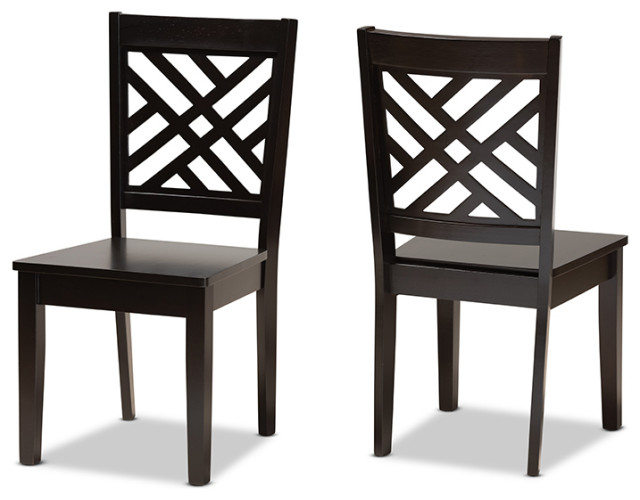 Chipman Modern Transitional Dark Brown Wood Dining Chair, Set of 2