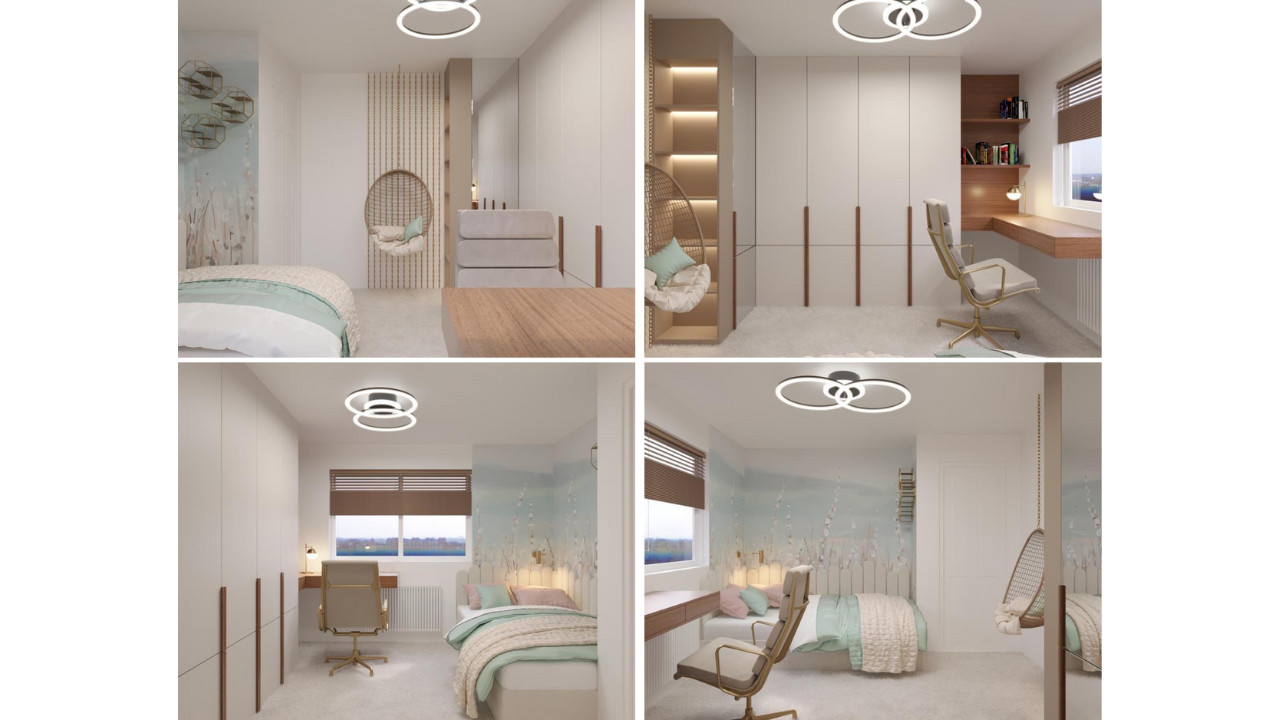 Modern Girls Bedroom Design in Ruislip