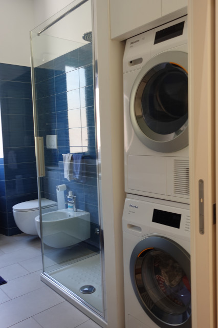 90 Mq per una coppia con 3 figli contemporary-service-yard