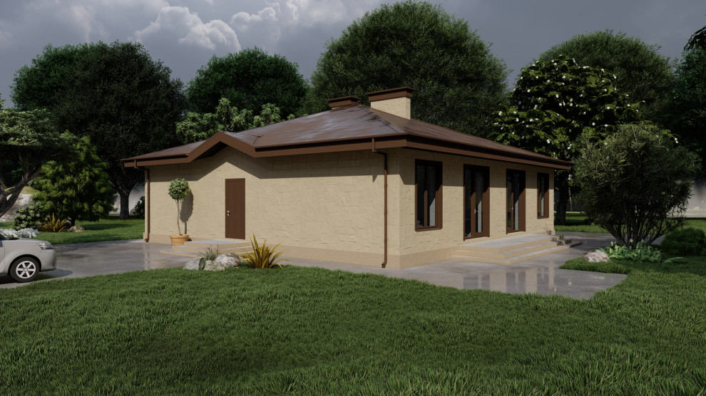 Индивидуальный одноэтажный дом на две семьи