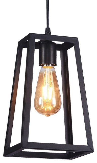 Raekor 6 Modern Black Metal Iron Frame Square Cage Hanging Mini Pendant Light Transitional Pendant Lighting By Pf Accessories Houzz