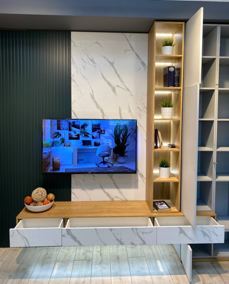 ТВ-зона для гостиной в современном стиле