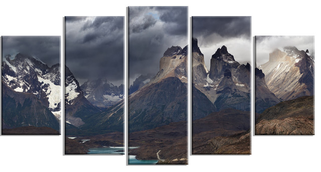Torres Del Paine National Park Cuernos Canvas Wall Art Print Mountain Home 