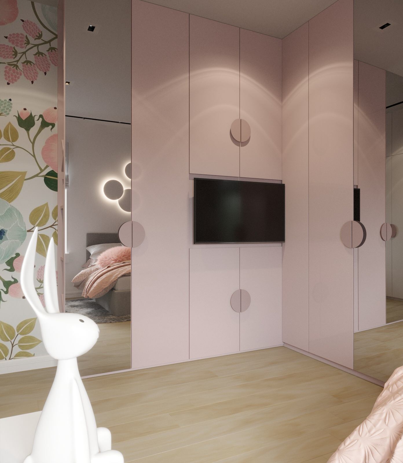 Детская спальня для девочки в проекте частного дома с. Рощино