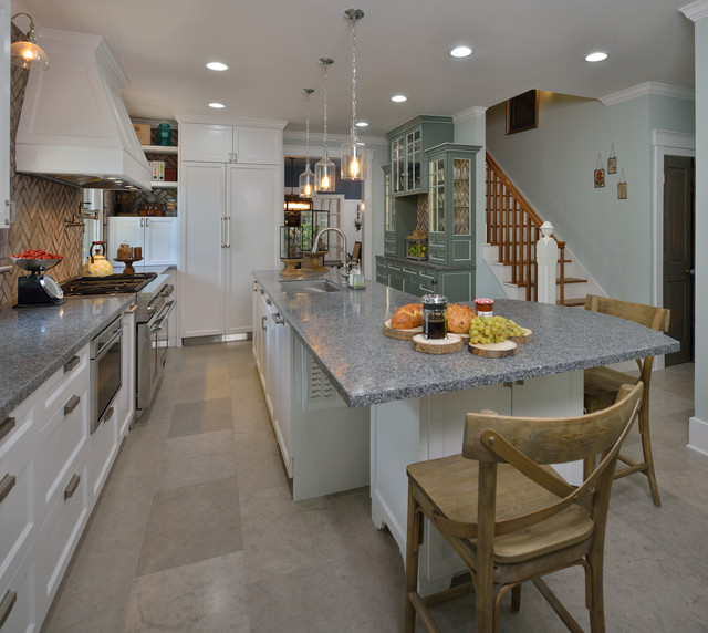 Kitchen Island and Butler's Pantry Transitional Kitchen Houston