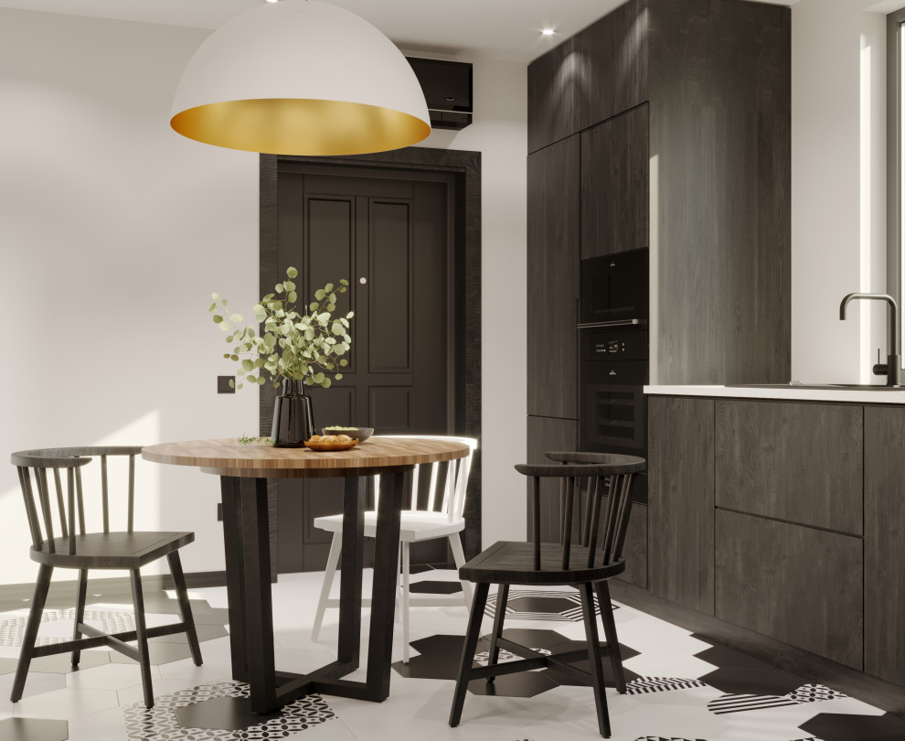 Дизайн интерьера кухни в черном цвете